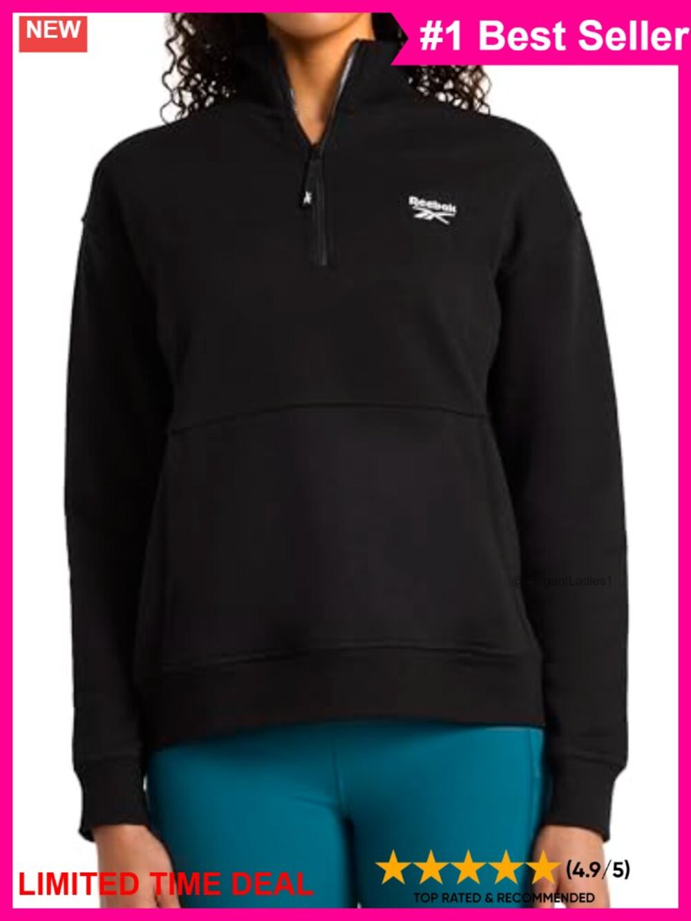 Midweight Cotton-Poly Fleece Half-Zip Sweatshirt Standard Fit Long Sleeve